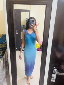 Blue Ombre Bodycon Midi Dress