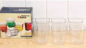 6 Pieces Platinum Glass Tumblers Set