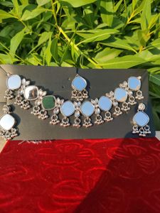 Mirror Work Necklace & Earrings Set