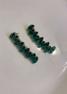 New Sparkling Emerald Dangle Earrings