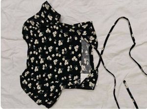 Chic Floral Print Wrap Top