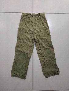 Zara Woman Olive Linen Blend Pants 💚