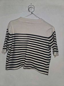 Striped Cropped ribbed top