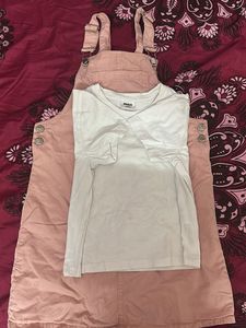 Cute Pink Pinafore Dress