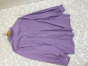 Purple Oversized Button-Up Shirt