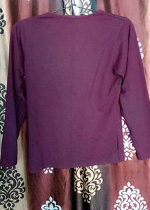 Burgundy Geometric Print T-shirt