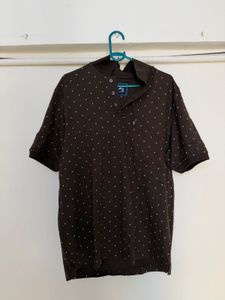 Men's Brown Polka Dot Polo Shirt