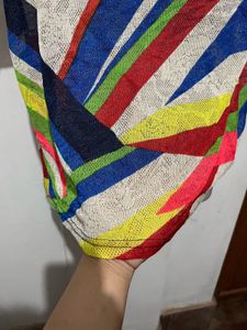 Colorful Striped Mesh Top