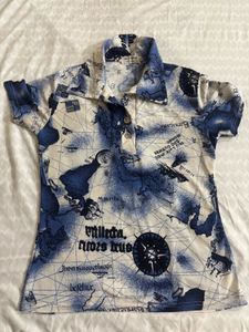 Unisex Nautical Map Print Polo Shirt