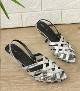 Silver Strappy Kitten Heels