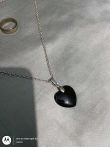 y2k black heart necklace pendant + free ring