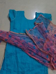Gorgeous Stone Work Blue Top With Duppatta
