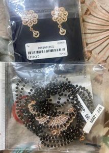 Elegant Gold Chain with Black Beads