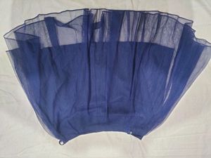 Blue Flared Net Skirt