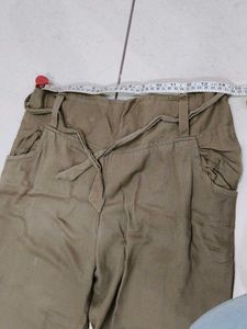 Light Brown. Cropped Pants