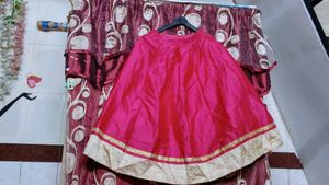 Pink & Silver Embroidered Lehenga Skirt