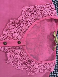 Pink Translucent Top For women