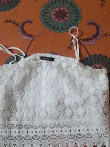 White Lace Crop Top