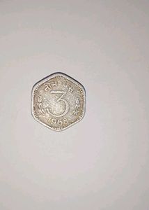 1968 India 3 Paisa Coin