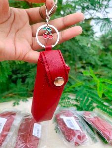Red Cherry 🍒 Lipstick Holder Keychain ✨