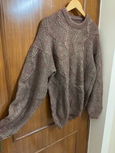Unisex Handmade Brown Wool Sweater