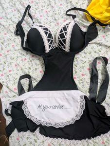 Lace Trimmed Maid Lingerie Set