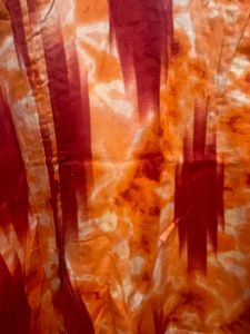 Vibrant Orange &amp; Red Tie-Dye Kurta
