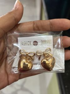 Trending Bow And Heart Earrings