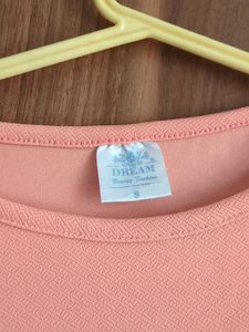 Salmon Pink Basic Crop Top