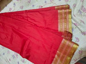 Elegant Red Silk Blend Saree