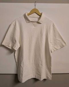 old money Cream Textured Polo Shirt