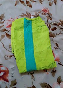 Lime Green Kurta with Blue Stripe