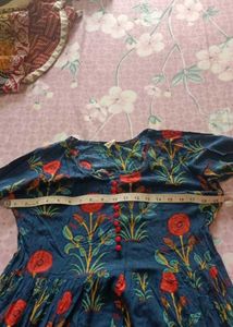 Stylish Navy Blue Kurta Set with Floral Print