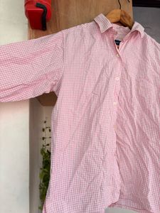 Pink Gingham Button-Up Shirt