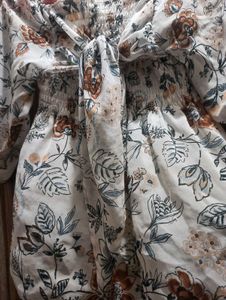 Floral Print Tie-Front Top