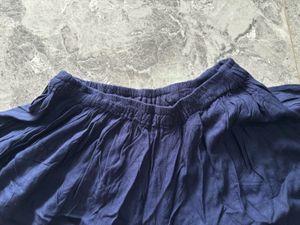 Women's Navy Blue Flowy Wide Leg Palazzos