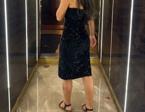 Sparkling Black Strapless Dress