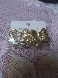 Chunky Gold Textured Earrings 1