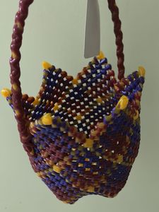 Handwoven Plastic Flower Basket