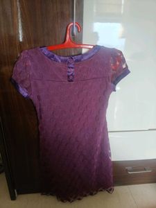 Purple Dress with Lace Details