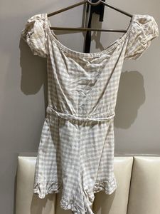 Gingham Tie-Front Romper