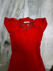 Red midi dress