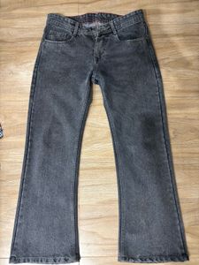 Grey Flared Denim Jeans