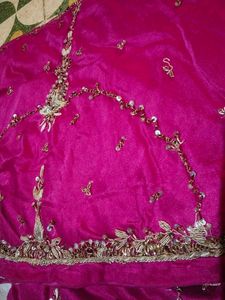 Luxurious Hand-Embroidered Fushia Dress