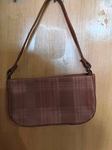 Chic Brown Plaid Shoulder Bag