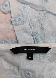 Light Blue Embroidered vero moda top