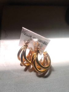 Gold-Tone Triple Hoop Earrings