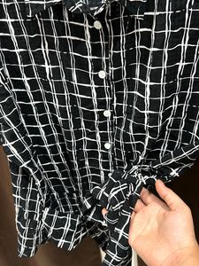 Stylish Black &amp; White Checkered Shirt