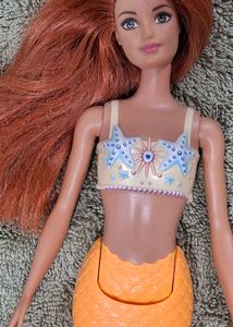 Mermaid Doll with Orange Tail