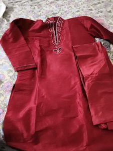 Maroon Kurta with Pajama,size 40